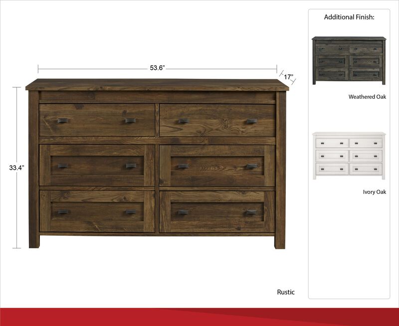 Farmington 6 Drawer Dresser