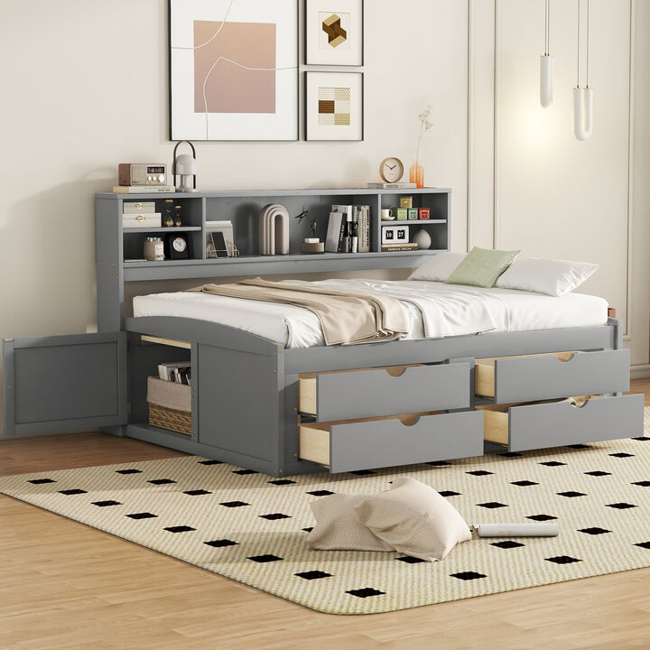 Merax Wood Daybed with Storage Cabinets