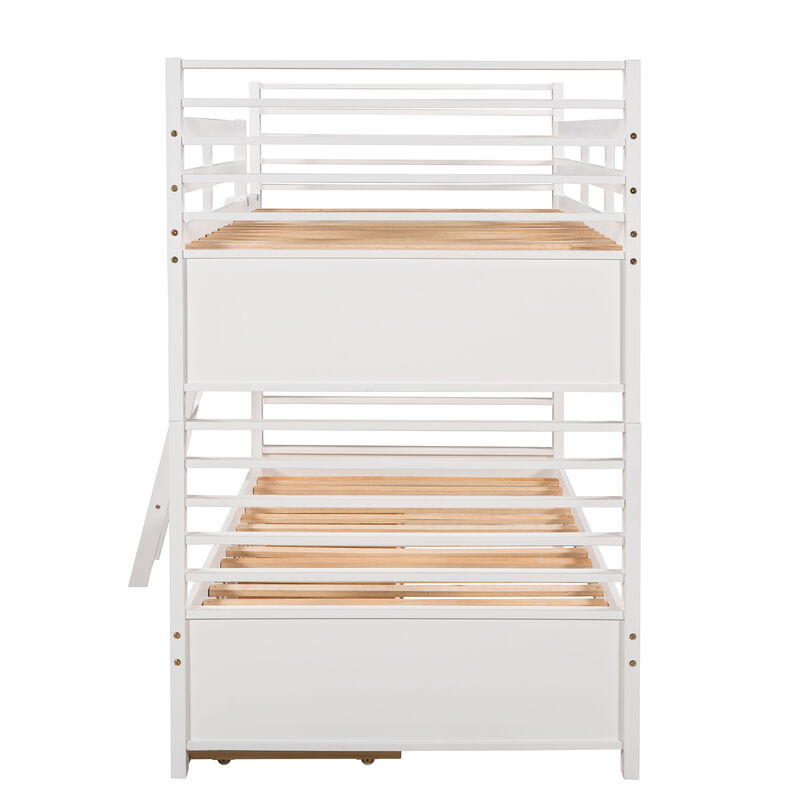 Merax Solid Wood Bunk Bed with Two Storage Drawers