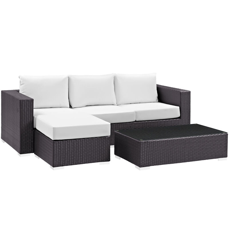 Modway - Convene 3 Piece Outdoor Patio Sofa Set
