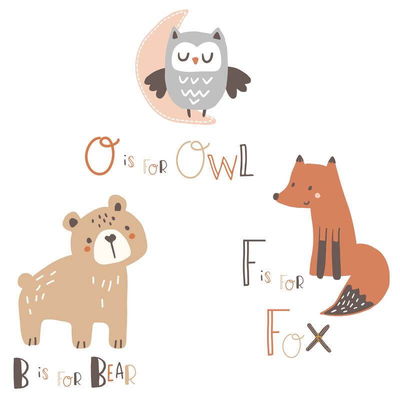 Bedtime Originals Animal Alphabet 5-Piece Infant Nursery Baby Crib Bedding Set