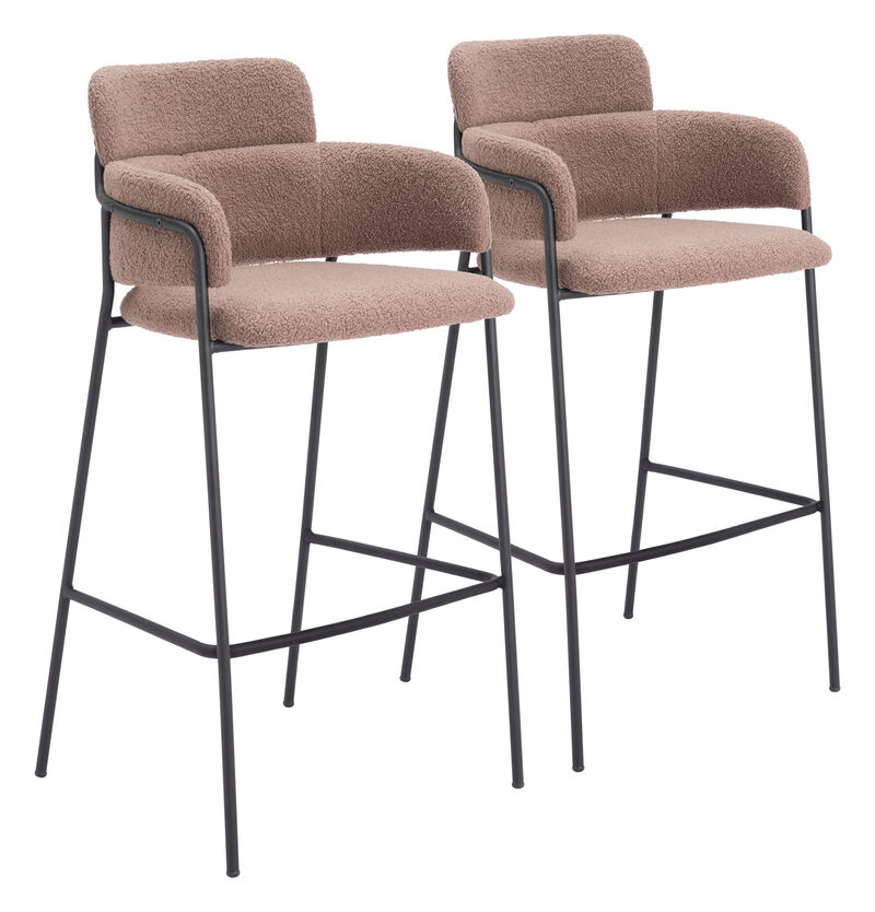 Marcel Barstool (Set of 2) Brown