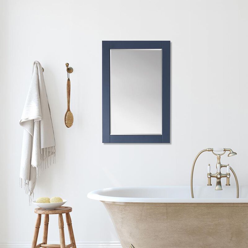 Altair 24 Rectangular Bathroom Wood Framed Wall Mirror in Royal Blue