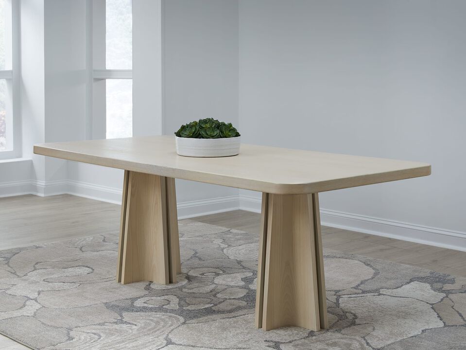 Zinnia Ash Wood Double Pedestal Dining Table
