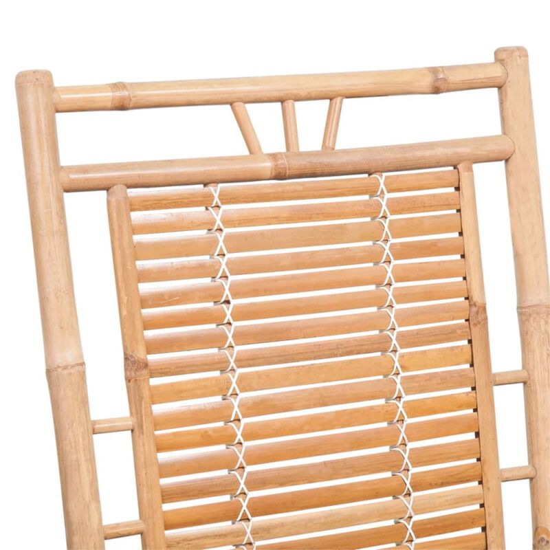 vidaXL Rocking Chair with Cushion Bamboo