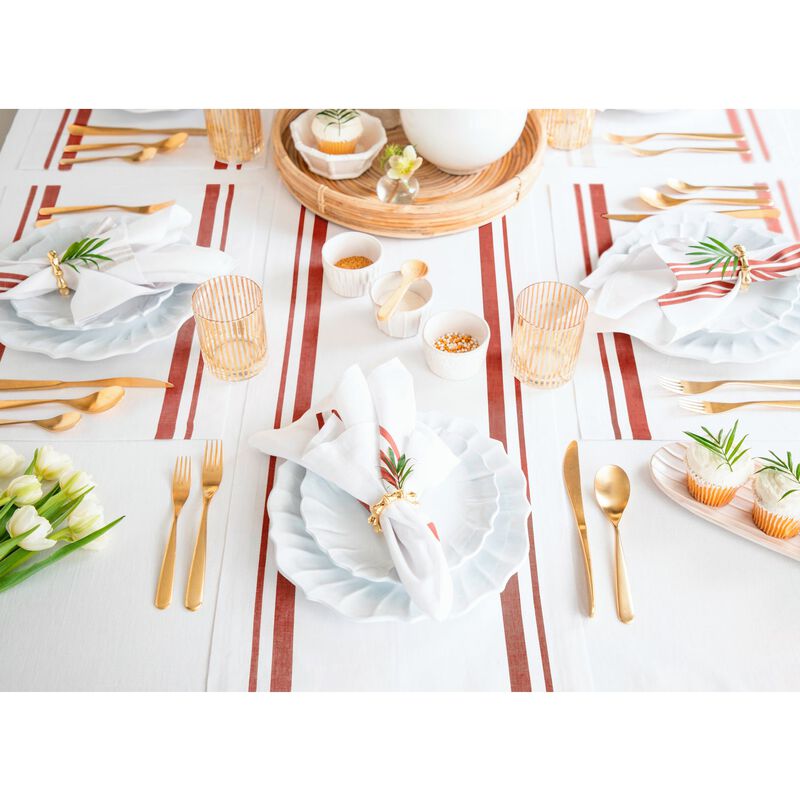 Solino Home 100% Pure Linen Table Runner | French Stripe