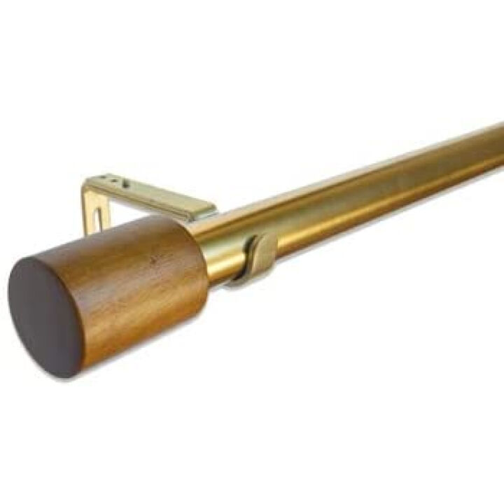 Linen Avenue Wood Cylinder Single Window Curtain Rod Set
