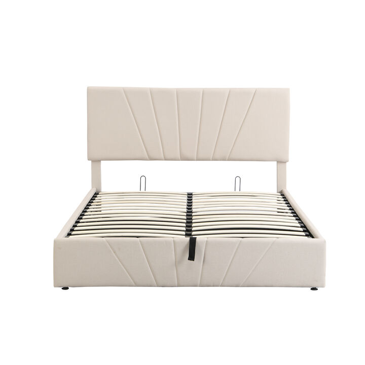 Merax Upholstered Platform Bed with Storage