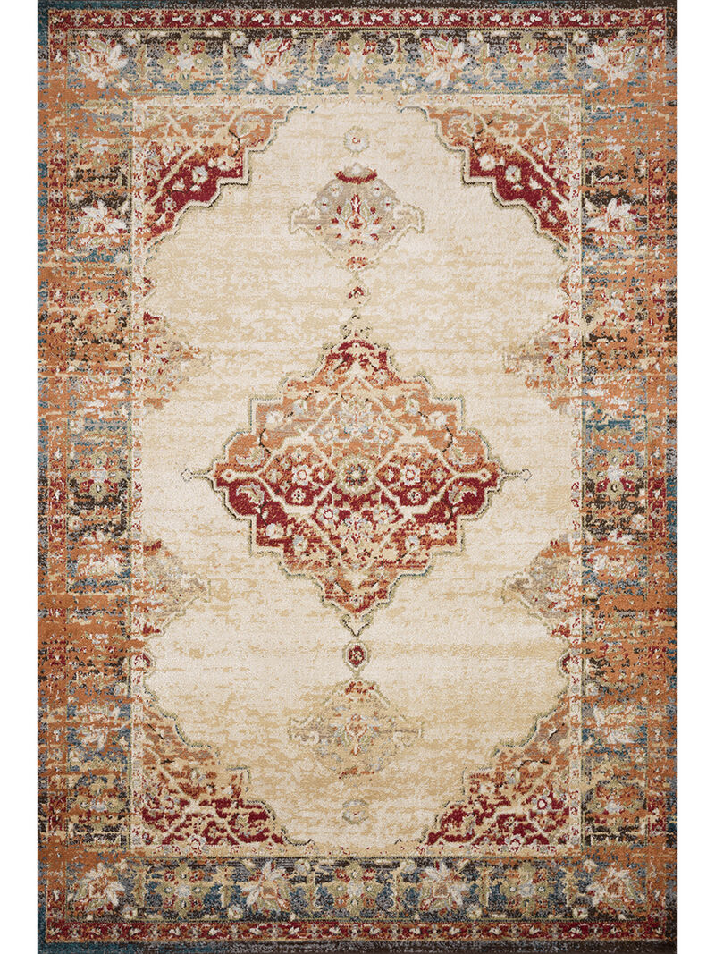 Isadora ISA04 Antique Ivory/Sunset 6' x 9' Rug by Loloi II