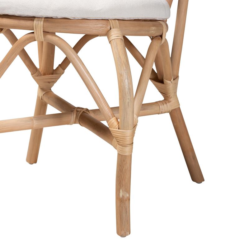 Bali & Pari Jerica Modern White Rattan Dining Chair
