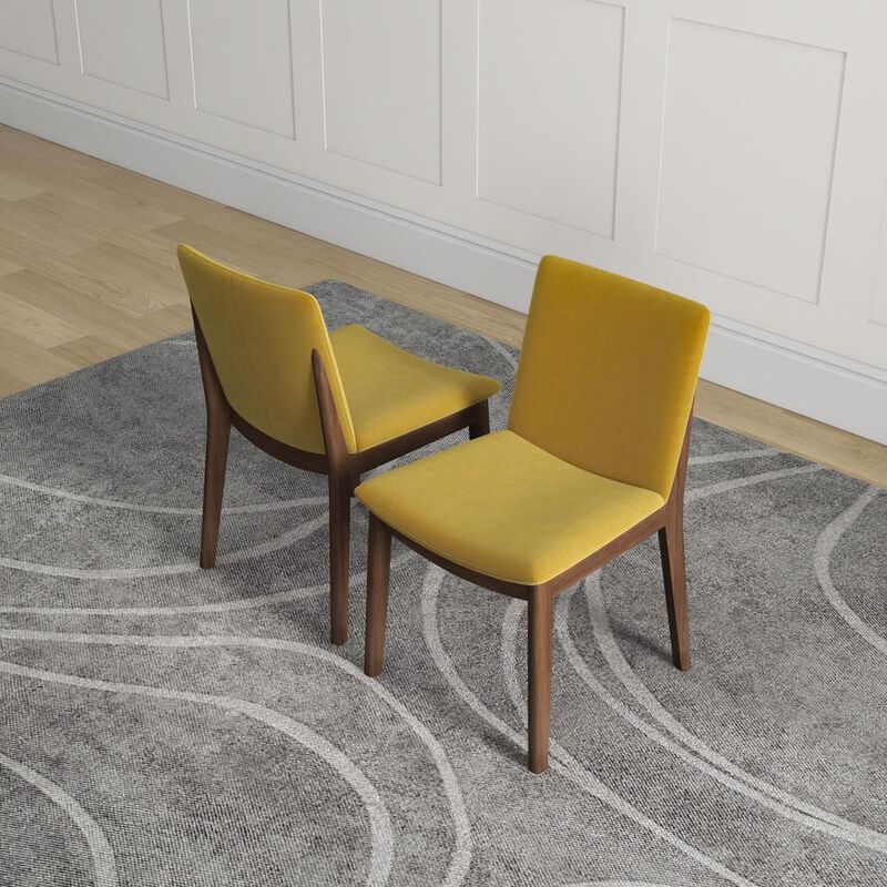 Ashcroft Furniture Co Laura Mid-Century Modern Solid Wood Dining Chair (Set of 2)