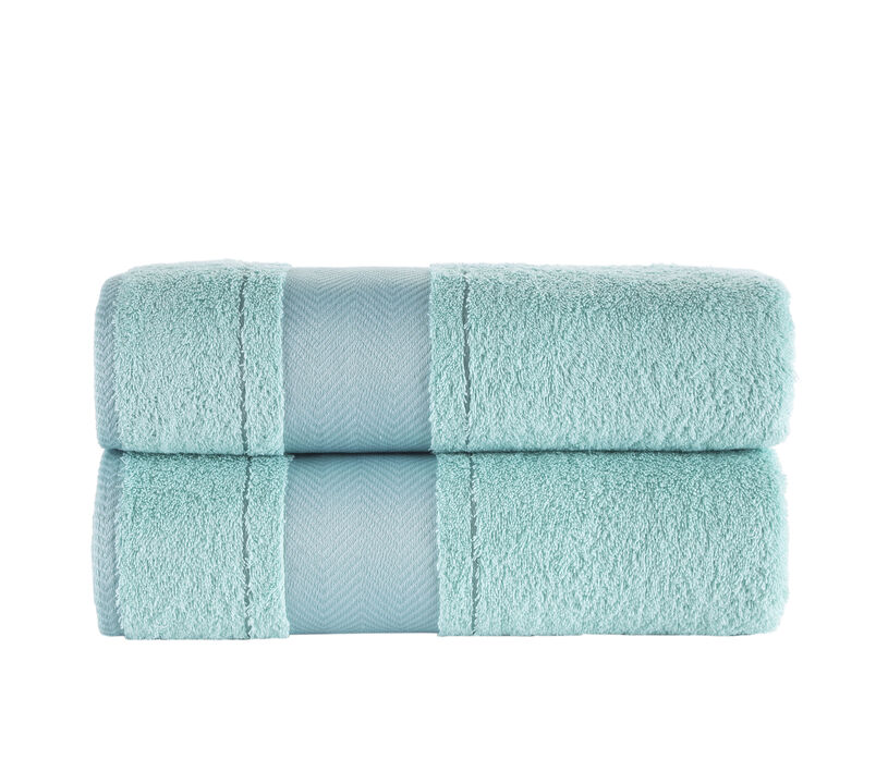KAFTHAN Textile Fishbone Turkish Cotton Bath Towels (Set of 2)