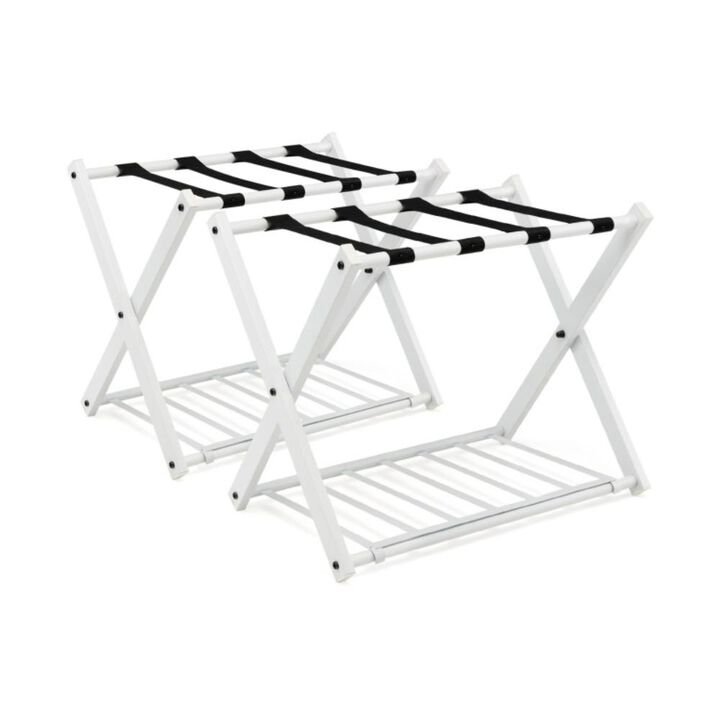 Hivvago Set of 2 Folding Metal Luggage Rack Suitcase