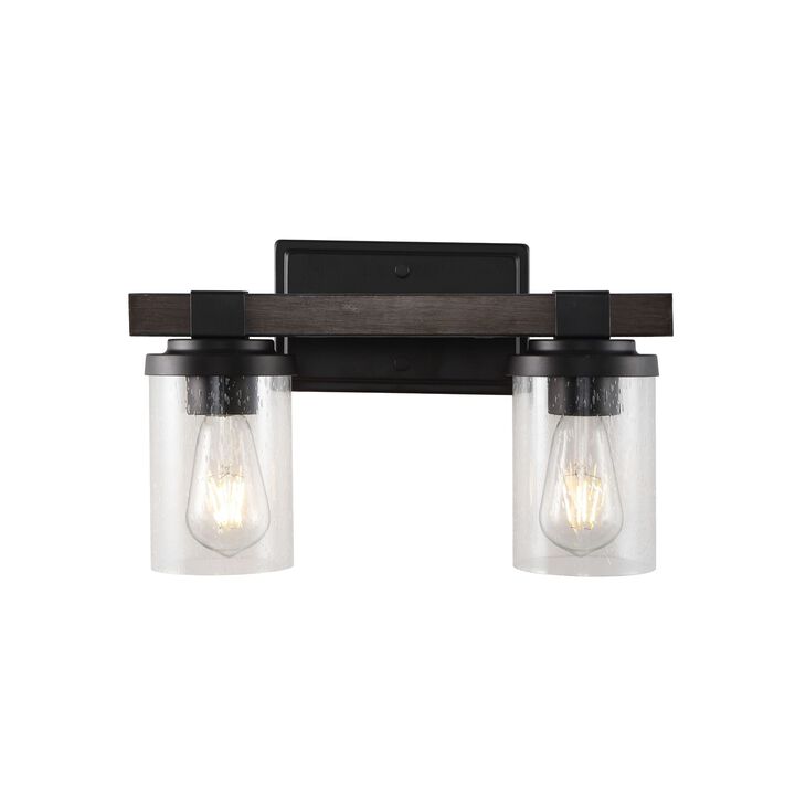 Bungalow Iron/Seeded Glass Rustic Farmhouse LED Vanity Light