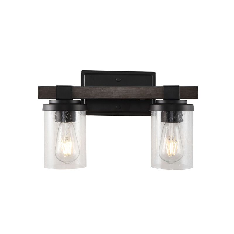 Bungalow Iron/Seeded Glass Rustic Farmhouse LED Vanity Light