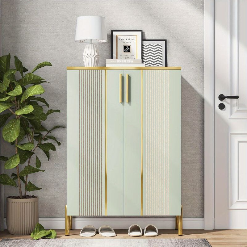 Shoe Cabinet with Doors, 5-Tier Shoe Storage Cabinet with Adjustable Shelves, Wooden Shoes Rack Shoe Storage Organizer for Entryway, Hallway, Closet, Living Room, Deck Boxes