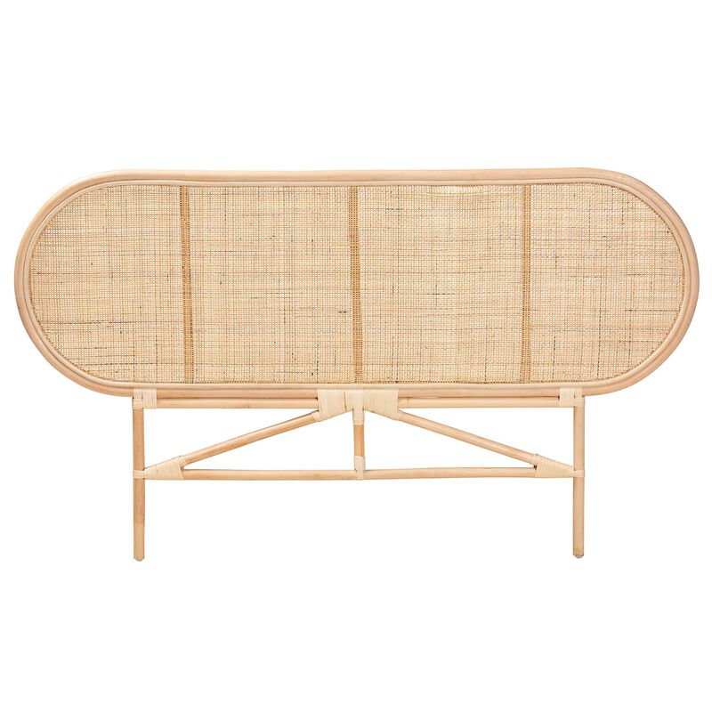 Bali & Pari Reegan Modern Bohemian Natural Rattan Queen Size Standalone Headboard