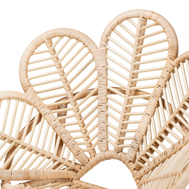 Bali & Pari Bianca Modern Bohemian Natural Brown Rattan Flower Chair
