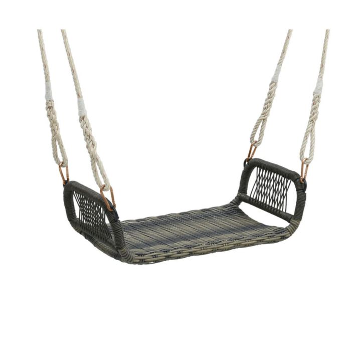 Hivvago Wicker Porch Swing Seat with Cozy Armrests