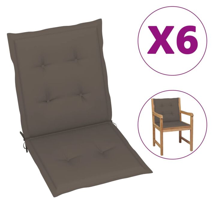 vidaXL Garden Chair Cushions 6 pcs Taupe 39.4"x19.7"x1.6"