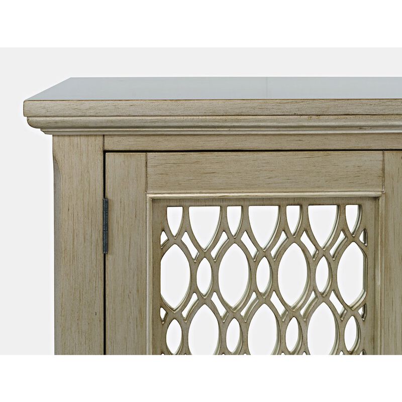 Jofran Isabella 38 Luxury Mirrored Accent Storage Cabinet