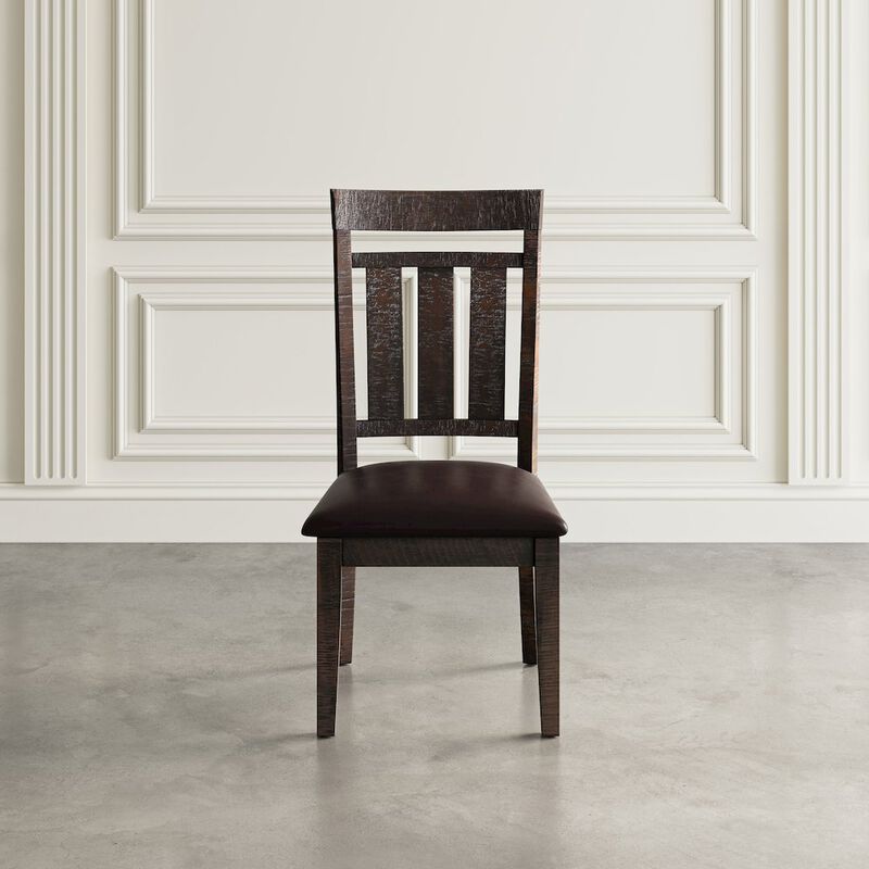 Jofran Distressed Rustic Solid Acacia Upholstered Slat-back Dining Chair (Set of 2)