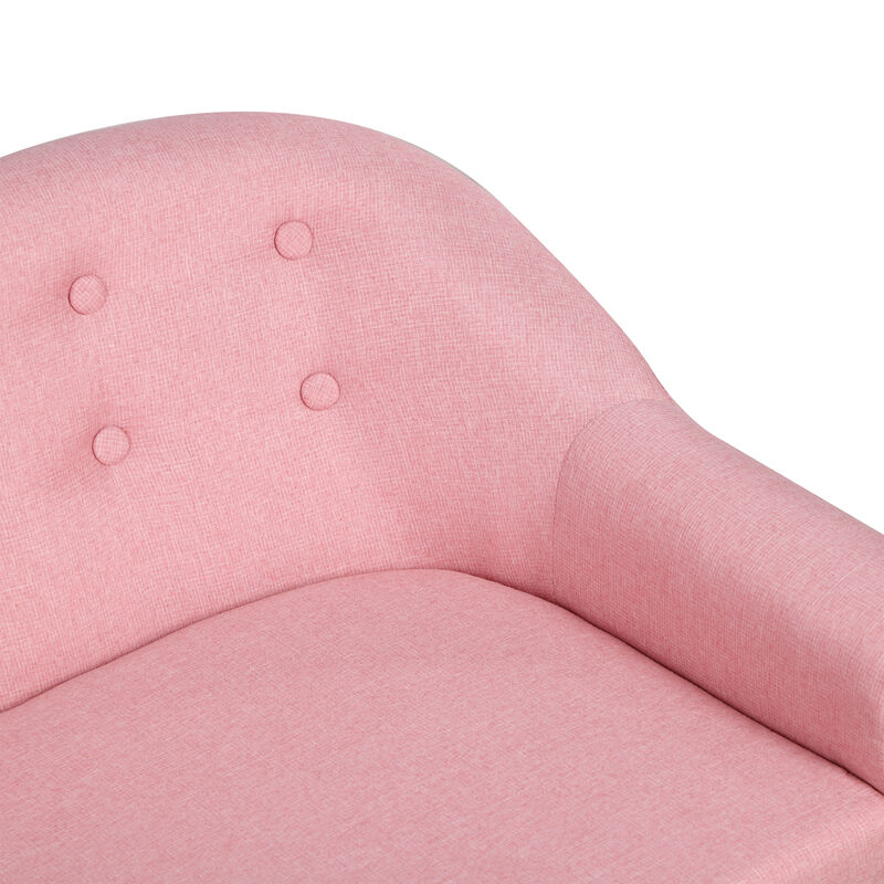 Cozy Children Sofa Couch Sturdy Wood 2 Seat Armrest Chair Kids Pink