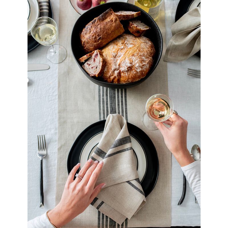 Solino Home 100% Pure Linen Table Runner | Farmhouse