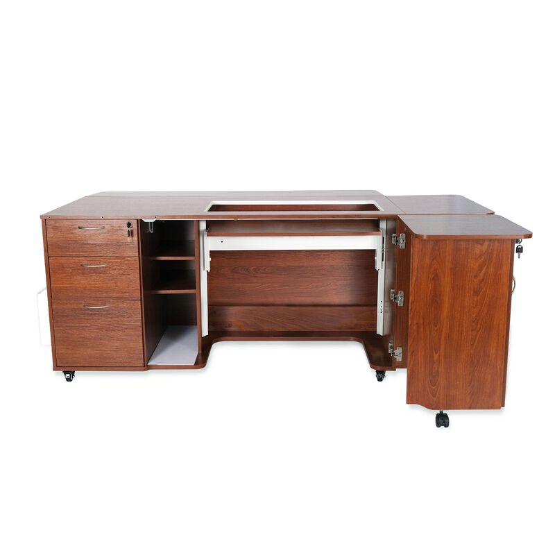 Sydney Hydraulic XL Sewing Cabinet (Teak)