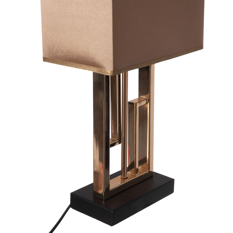Table Lamps, Decorative Ceramic Table Lamp, with Beige, Brown, and White Stones and Beige Linen Lampshade, 14 inches tall, Unique Lamp for Living Room or Bedroom, Set of 2
