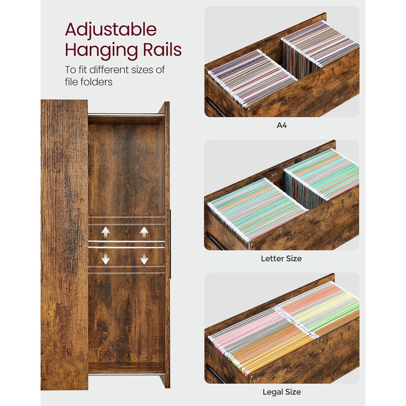 File Cabinet with 2 Drawers Sleek and Practical Office Storage Solution