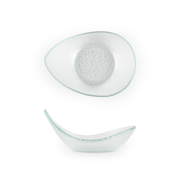 Glass Dinnerware 7.5" x 5.75" x h:3.25" 10 oz. Oval Clear Glass Bowl (Set of 4)