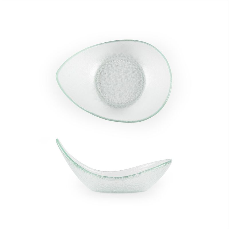 Glass Dinnerware 7.5" x 5.75" x h:3.25" 10 oz. Oval Clear Glass Bowl (Set of 4)