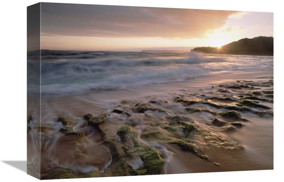 Waioli beach, Hanalei Bay, Kauai, Hawaii-Canvas Art-16x12