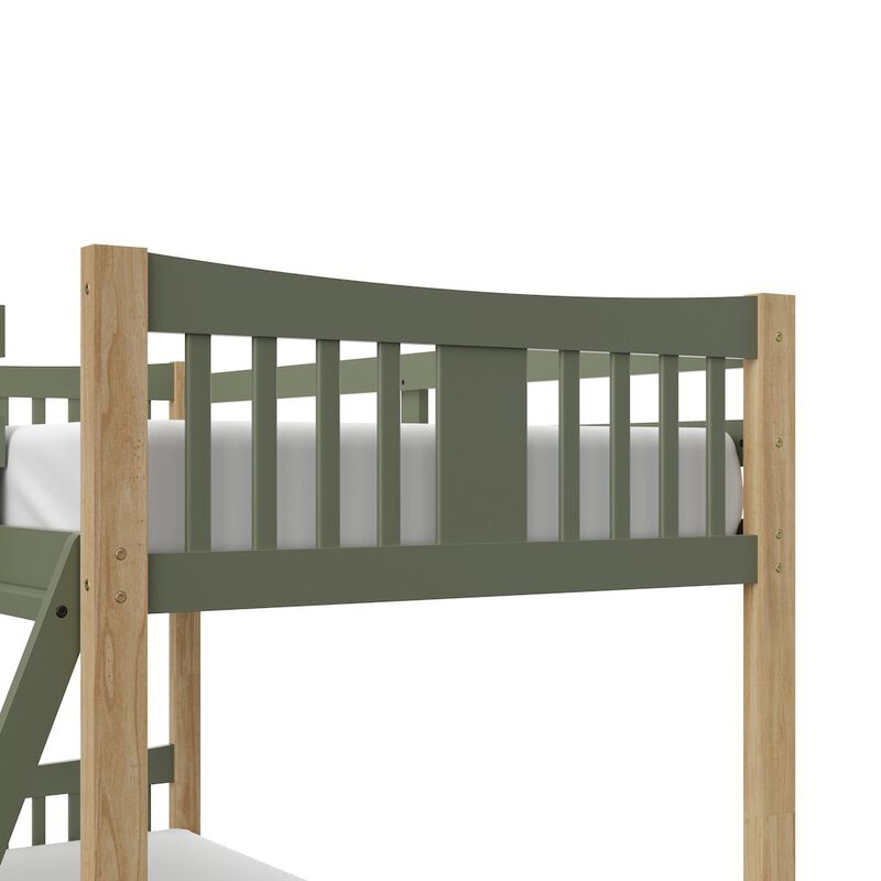 Storkcraft Caribou Twin-over-Twin Bunk Bed (Olive with Natural)