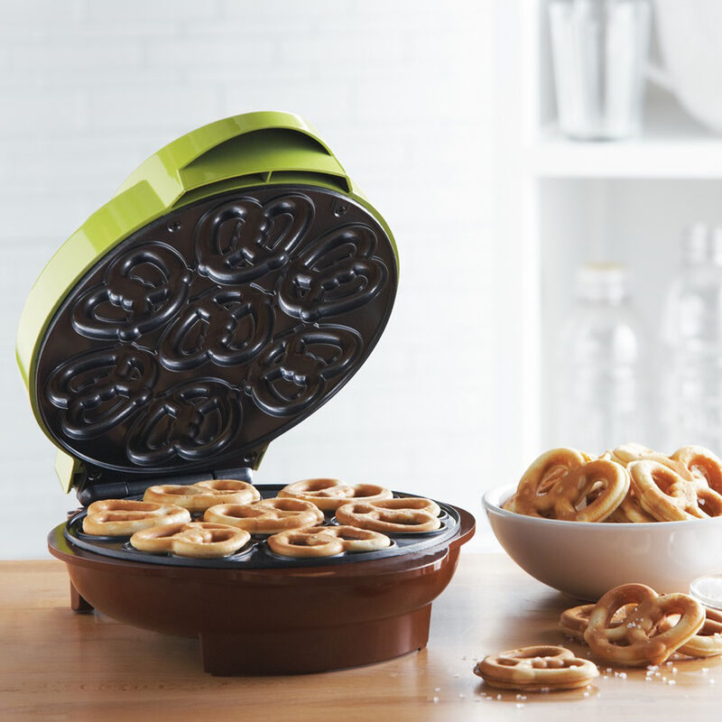 Brentwood Nonstick Mini Pretzel Maker Machine in Green