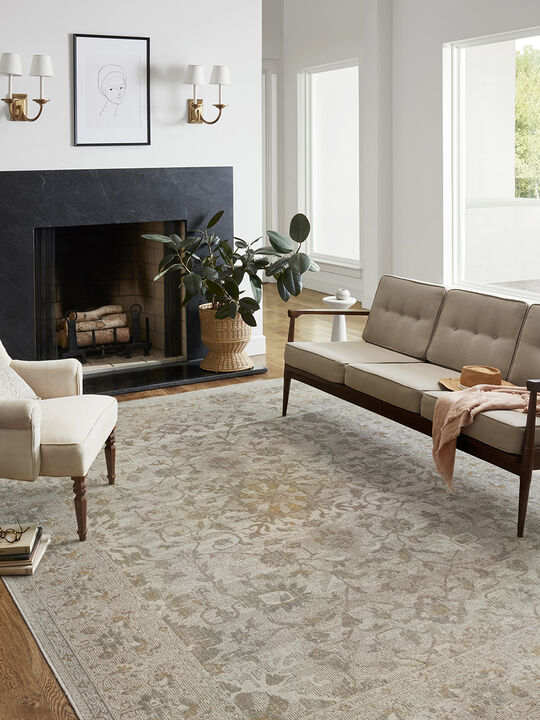 Rosemarie ROE02 Ivory/Natural 18" x 18" Sample Rug