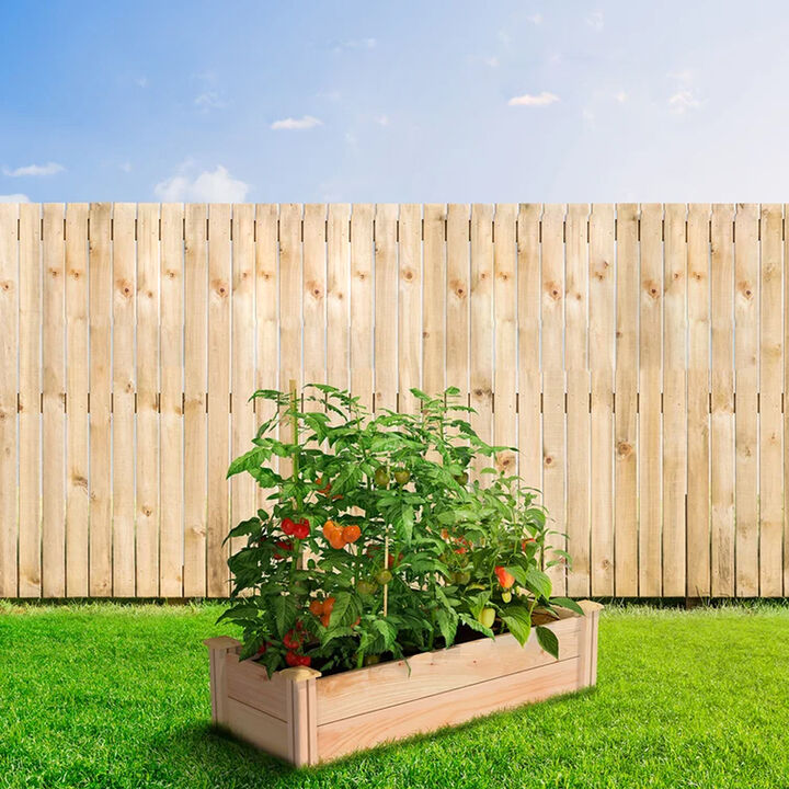 QuikFurn 48 in x 16 in Premium Cedar Wood Raised Garden Bed