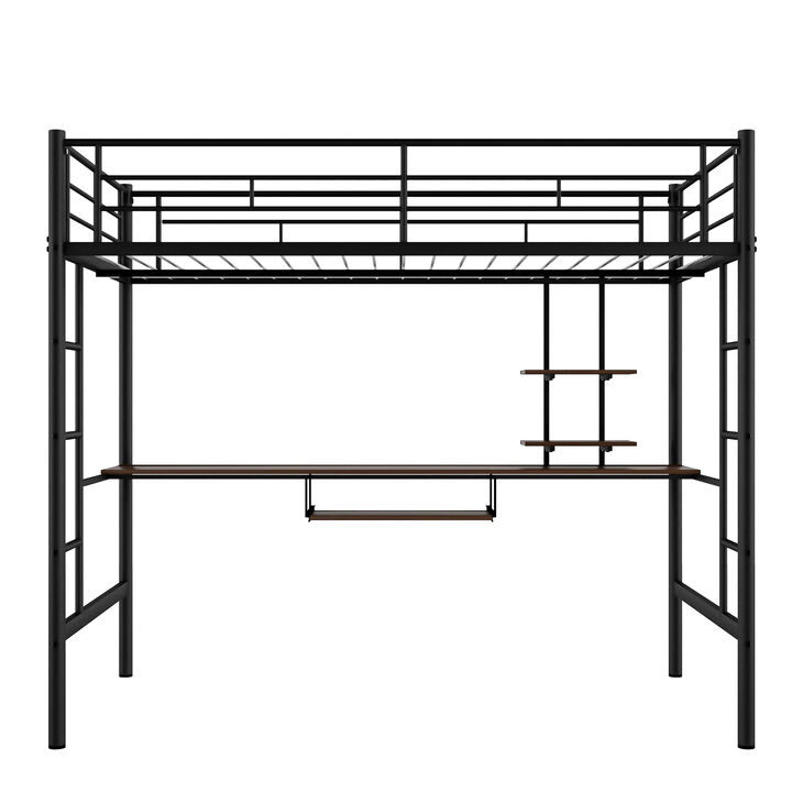Merax Classic  MDF Loft Bed with Desk and Shelf