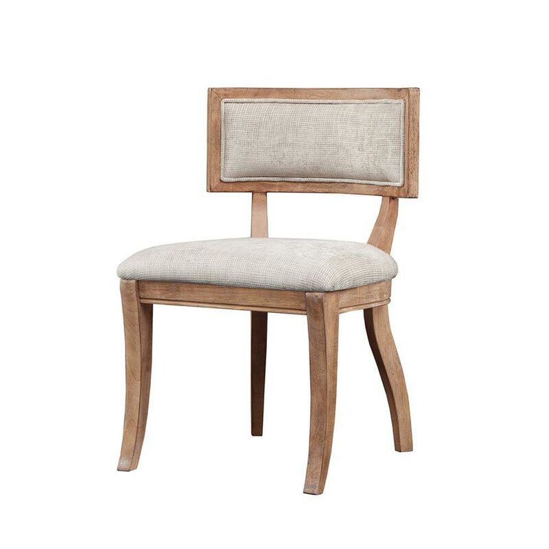 Starlight Canyon Home Set of 2 Beige Modern Dining Chairs with Rubberwood and Solid Wood Frame