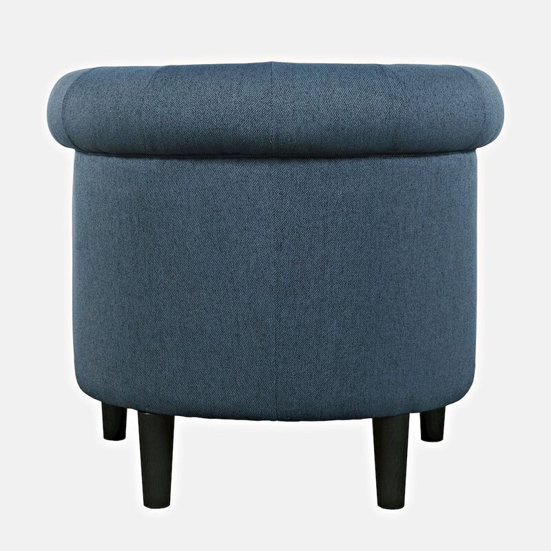 Jofran Contemporary Upholstered Barrel Curved Back Accent Chair