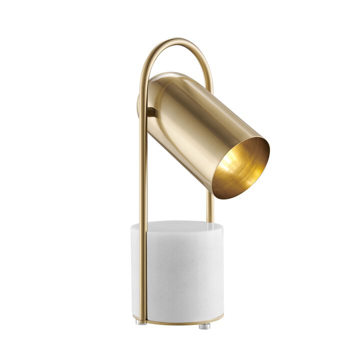 Chrysalism Table Lamp Gold and Marble Metal and Marble LED Light