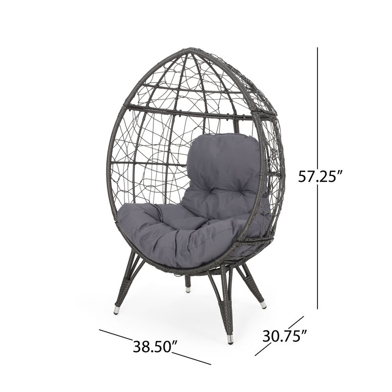 Merax Patio Rattan Egg Chair Teardrop Chair
