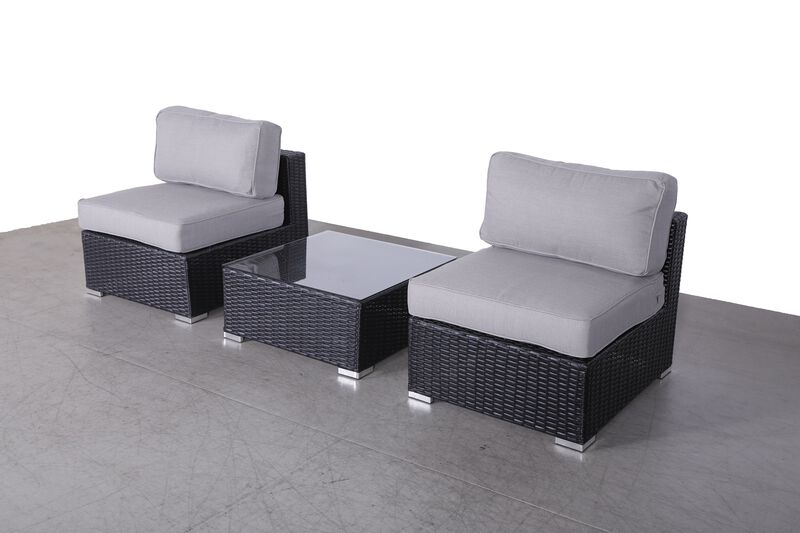 Living Source International Wicker Fully Assembled 2 - Person Seating Group with Cushions