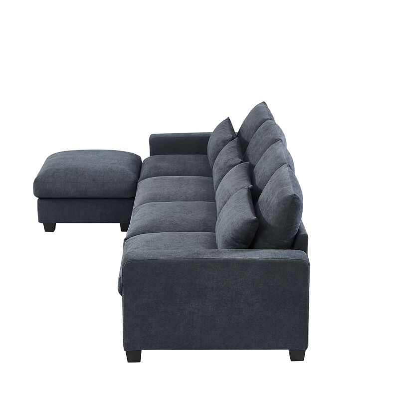 Modern Large L-Shape Feather Filled Sectional Sofa