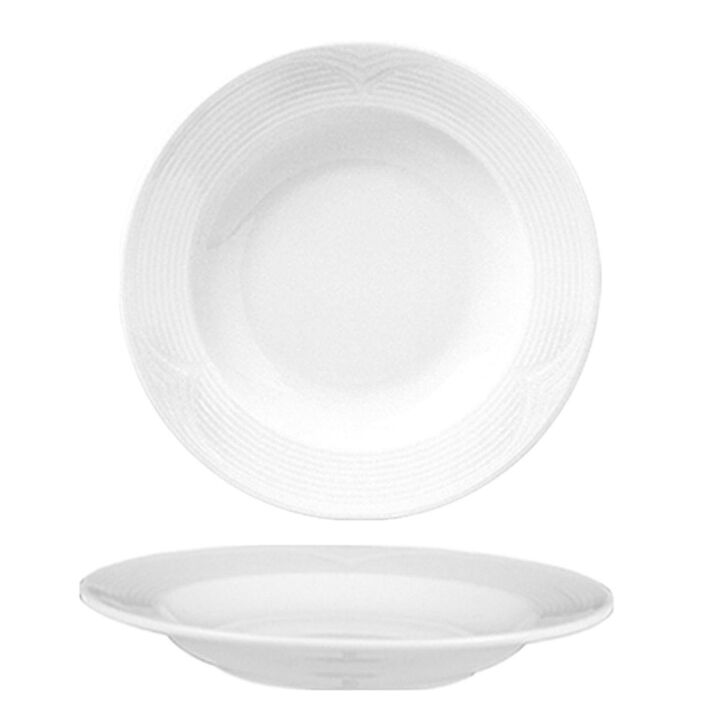 Porcelain Saturn dia.9" h:1.5" 8 oz. Round White Porcelain Bowl (Set of 4)