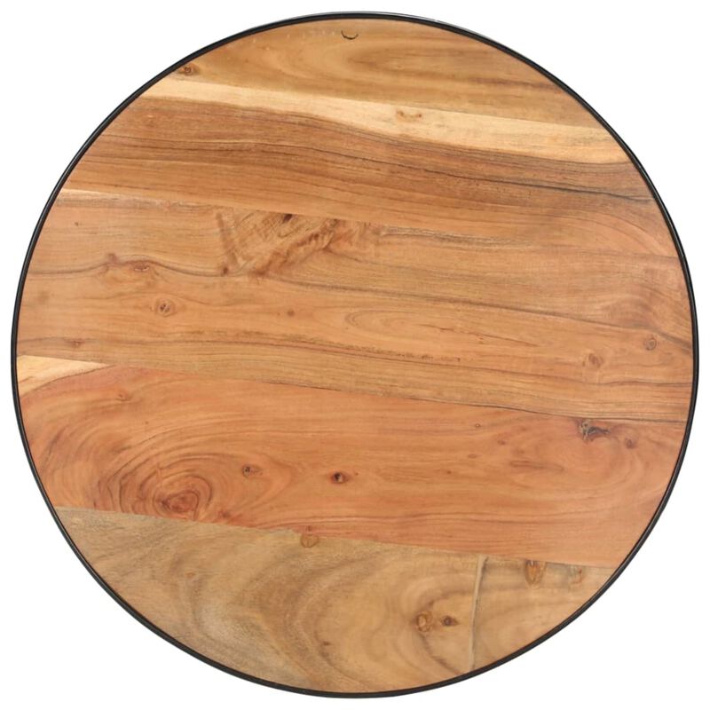 vidaXL Coffee Table Black  26.8"x26.8"x14.2" Solid Acacia Wood