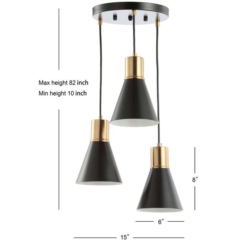 Apollo 3-Light Metal Cluster LED Pendant