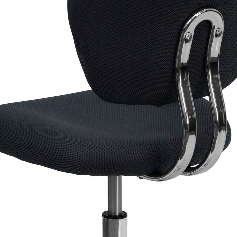 Beverly Mid-Back Gray Mesh Padded Swivel Task Office Chair with Chrome Base