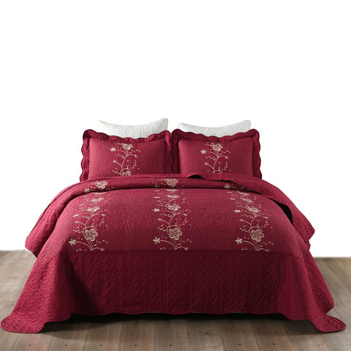 MarCielo 3 Piece Lightweight Bedspread Quilt Set Lapaz